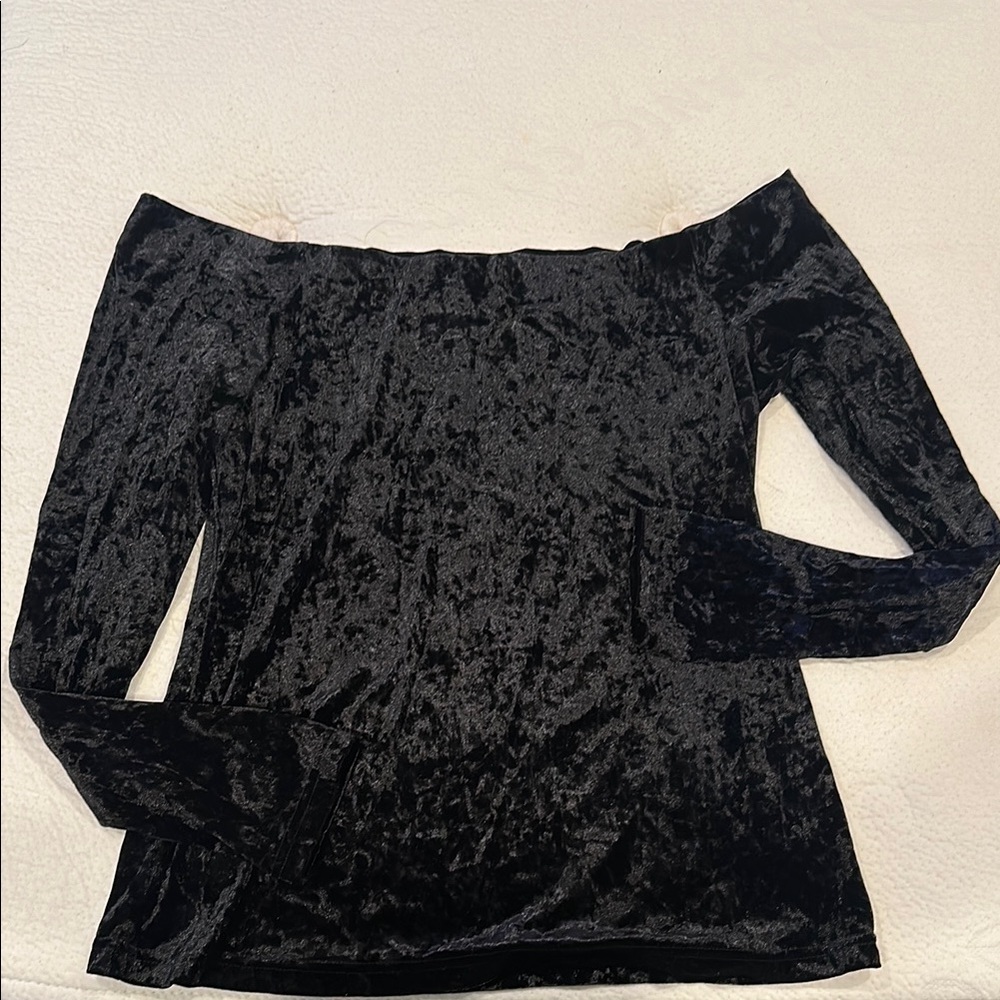 Black Velvet Off-Shoulder Top